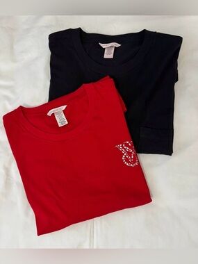 Set Of Two Women’s Victoria’s Secret T-Shirt Ref And Black Size XXL